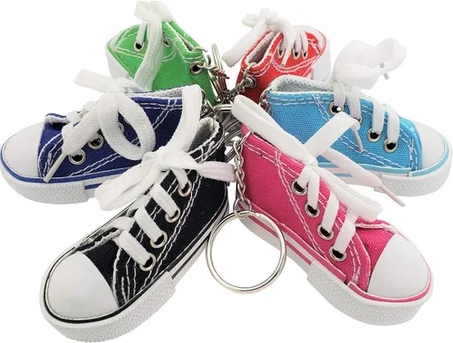 Vista 3 de Miniatura Zapatilla Zapatilla Llaveros (3") 6 Colores Rosa, Azul Claro, Verde, Rojo, Azul, Negro. Mochilas, Llaveros