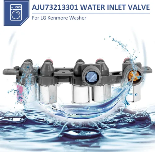 Vista 6 de AJU73213301 AJU75152601 5221EA1008F Válvula de entrada de agua compatible con lavadora LG Kenmore reemplaza AJU75152602 AP5668417 TAW35618287