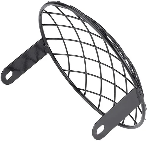 Vista 6 de Moto Lighthouse Grid Gorgeri Black 8 pulgadas parrilla de malla para faros delanteros, parrilla de montaje lateral, máscara para Cafe Racer