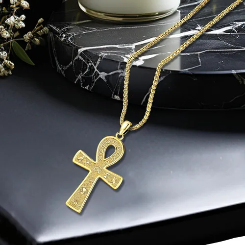 Vista 12 de Collar de pentagrama de plata de ley con triple luna, diosa celta, nudo celta, nudo de brujas, Ankh, sol y luna, Hécate, lilith, Santa Muerte