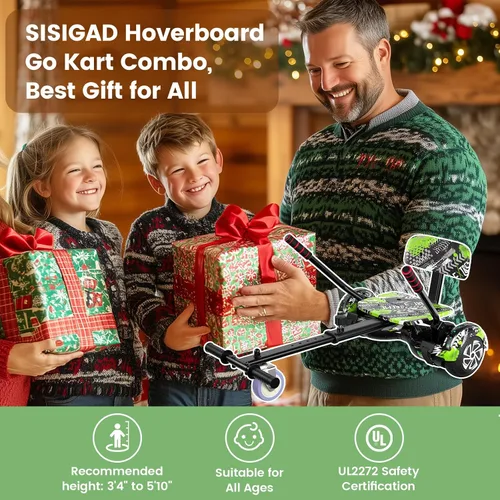 Vista 8 de SISIGAD Scooter Seat Attachment, 6.5'' Self Balancing Scooters Go Kart with Bluetooth and LED Lights