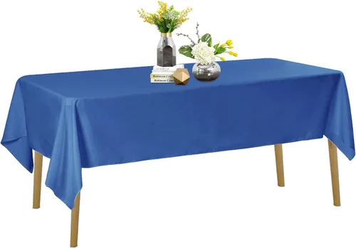 Vista 11 de Mantel de poliéster lavable de 132 pulgadas, resistente a las manchas y a las arrugas, mantel decorativo para mesa de comedor, fiestas de bufé