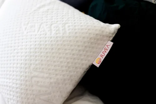 Vista 3 de JUVEA® Elevate High-Profile — Almohadas de látex Talalay natural con funda de algodón - Almohada de perfil alto transpirable y de apoyo para una