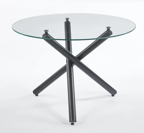 Vista 6 de SSLine - Mesa de comedor redonda moderna de cristal de 43.3 pulgadas para 4