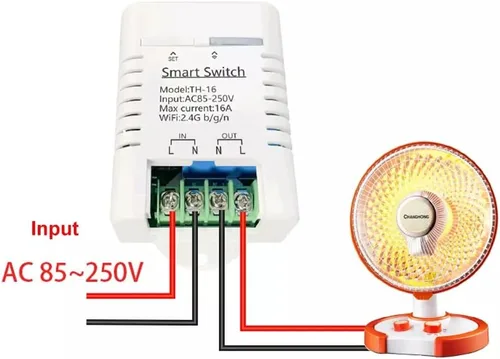 Vista 3 de eWeLink - Interruptor inteligente de 16 A con monitoreo de temperatura y humedad, controlador de termostato WiFi compatible con Alexa Google Home