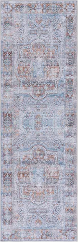 Vista 3 de SAFAVIEH Tucson Collection - Alfombra lavable de 2 pies 6 x 8 pies, color beige y resistente al óxido, antideslizante, ideal para zonas de alto