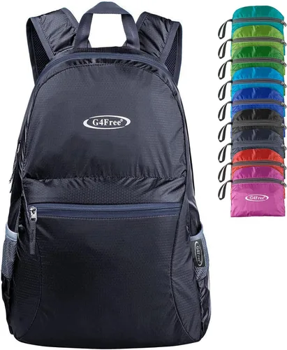 Vista 27 de G4Free Mochila plegable ligera de 20L para viajes, senderismo, mochila plegable para hombres y mujeres