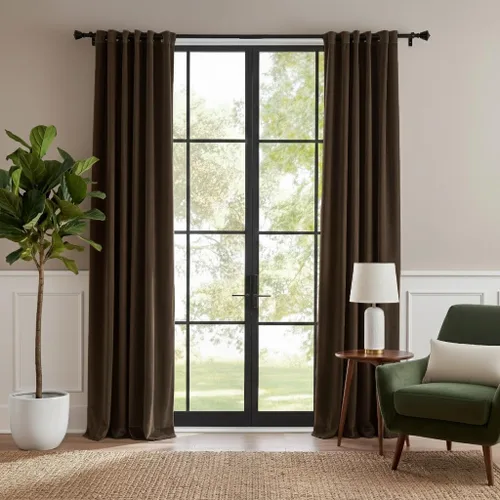 Vista 32 de RYB HOME Cortinas de terciopelo 100% opacas para sala de estar, cortinas de guardería con bloqueo de luz, 2 paneles, cortinas de ventana con Beige