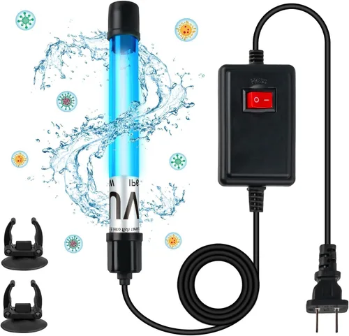 Vista 10 de TARARIUM Lámpara de acuario de 3 W, mini pecera, luz verde limpia, sumergible, uso en área de filtro para estanque de peces de 10 a 45 galones, agua