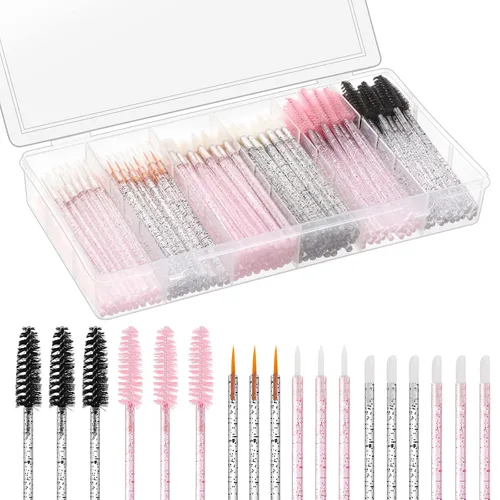Vista 9 de BESARME Kit de herramientas de aplicadores de maquillaje desechables de 270 piezas 70 Disposable Eyeliner Brushes, 100 Mascara Wands Eyelash Brush