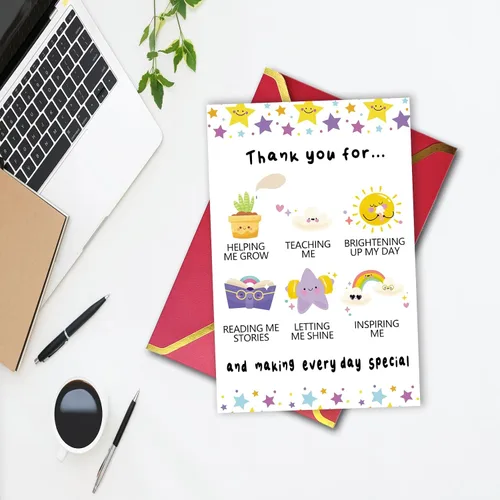 Vista 4 de Ziwenhu Bonita tarjeta de agradecimiento para profesores, preciosa tarjeta de agradecimiento para mujeres y hombres, regalos de agradecimiento