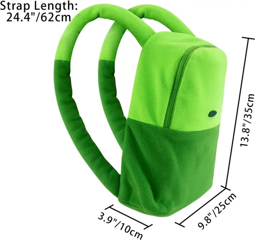 Vista 3 de DAZCOS Mochila de cosplay con bolsa verde para disfraz de anime (verde)