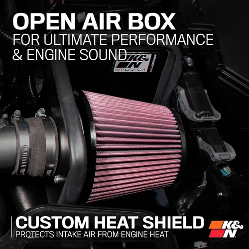 Vista 6 de K&N Sistema de admisión de aire frío: Filtro de aire de alto flujo, aumenta el rendimiento y la aceleración: Compatible con Acura/Honda 2023-2025