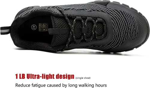 Vista 5 de ulogu Zapatos de senderismo impermeables para hombres y mujeres, cómodos, ligeros, antideslizantes, para caminar todo el día, para trabajar y caminar