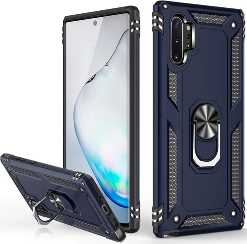 Vista 32 de LUMARKE Funda protectora para Galaxy Note 10, pasa 16 pies, prueba de caídas de grado militar, resistente con soporte de anillo magnético, Negro