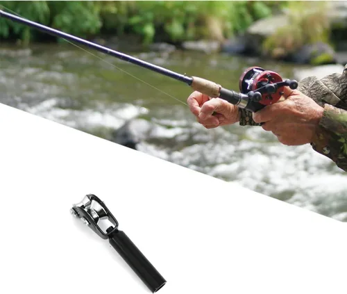 Vista 5 de heyous Rodillo de pesca de acero inoxidable con punta de guía superior caña de pescar para barco de mar, pesca Trolling, negro