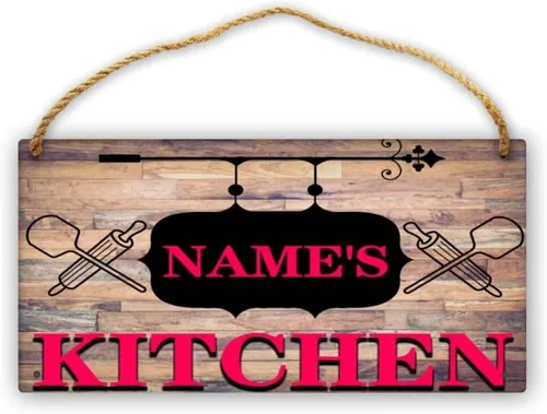 Vista 14 de Letrero de cocina de madera personalizado con sazonado con amor, accesorios de cocina, decoración de pared, regalos