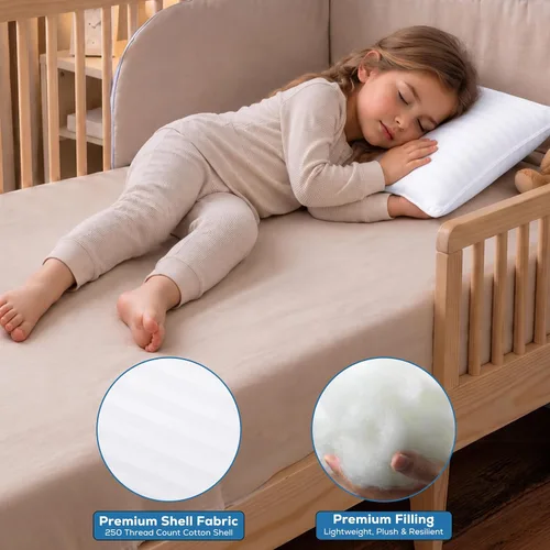 Vista 7 de Utopia Bedding Almohada juvenil (blanco, paquete de 2), almohada infantil de 16 x 22 pulgadas para dormir, funda de mezcla de algodón suave