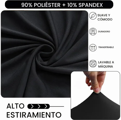 Vista 4 de Mantel Redondo Elástico de Spandex para Cóctel, Paquete de 2, 24"x43" Cubierta de Mesa Ajustada Highboy Elástica, Mantel Redondo de Cóctel para Mesa
