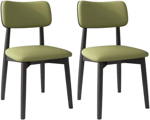 Vista 38 de YVYKFZD Solid Wood Dining Chairs, Kitchen Chairs Set with Curved Backrest, Leather Upholstered Dining Room Chair, Armless Living Room Chair, for
