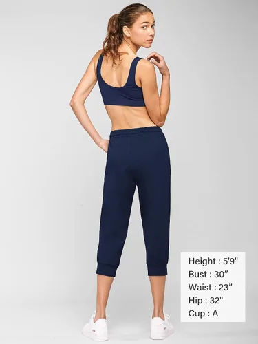 Vista 4 de STELLE - Pantalones capri para mujer de algodón con cordón cómodo con bolsillos