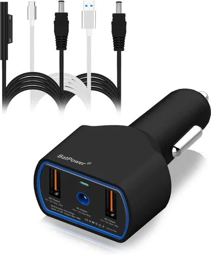 Vista 8 de BatPower CCS2 - Cargador de coche para computadora portátil de alta potencia, 120 W, compatible con Microsoft Surface Book Laptop 4 3 2 1 Surface