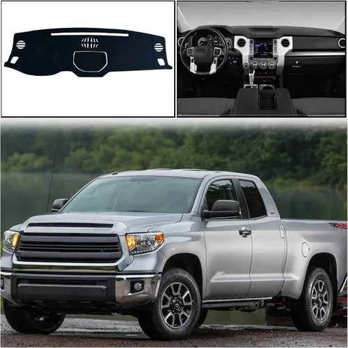 Vista 6 de Cubierta de tapete para salpicadero, consola central interior personalizada compatible con Toyota Tundra 2014, 2015, 2016, 2017, 2018, 2019, 2020