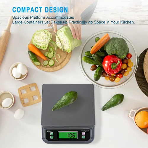 Vista 7 de Báscula digital grande de cocina, 66 libras, 66.1 lbs/0.04 oz, báscula para panaderos con pantalla LCD, con escalas de conteo de tara y preparación