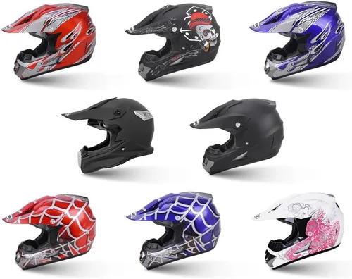 Vista 6 de OUMURS Casco de motocross para adultos con gafas, guantes y máscara, casco de motocross ATV unisex para adultos, hombres y mujeres, visera solar