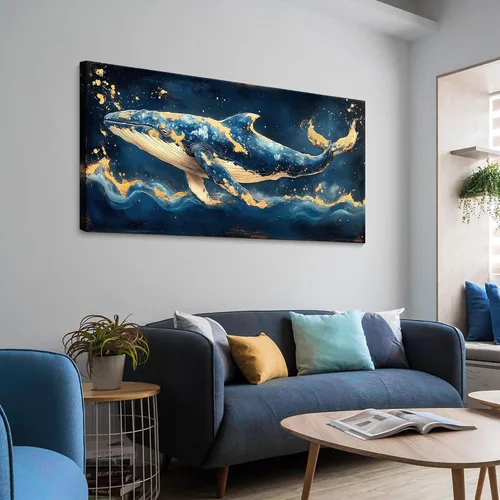 Vista 13 de JEAWA Arte de Pared en Lienzo Grande - Pintura Abstracta de 24x48 Pulgadas en Tela, Imágenes Texturizadas de Montañas como Regalos para Amigos