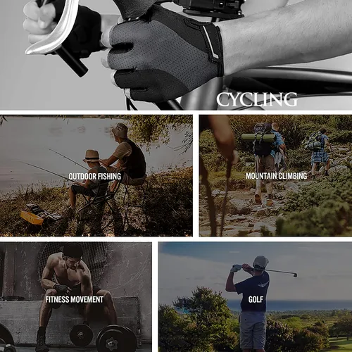 Vista 6 de HiRui Guantes de entrenamiento para hombres, mujeres y niños, guantes de ejercicio ventilados, guantes de ciclismo con acolchado de silicona
