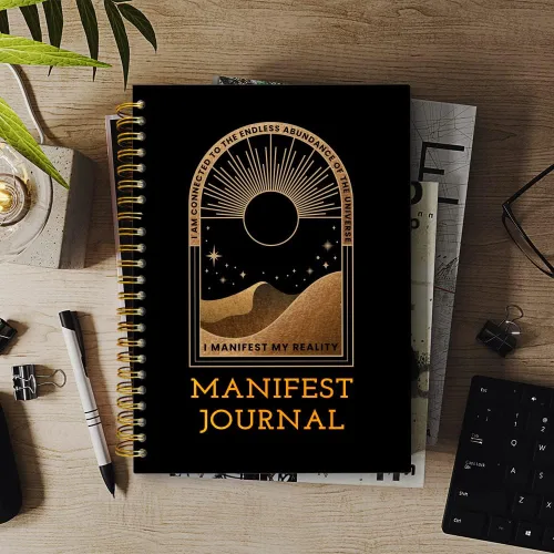 Vista 3 de Cuaderno de espiral inspirador para mujeres y niñas, diario manifiesto mi realidad, diario motivacional para escuela, oficina, trabajo, viajes