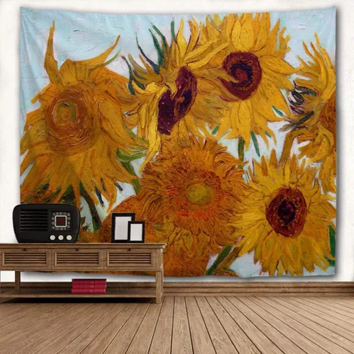 Vista 13 de WIHVE - Tapiz para colgar en la pared, de diseño floral bohemio, hippie, psicodélico, étnico, decorativo, de tela para dormitorio, decoración