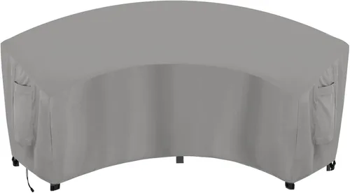 Vista 23 de OutdoorLines Funda seccional curvada impermeable para exteriores, resistente a los rayos UV, resistente al viento, para terraza, césped y patio