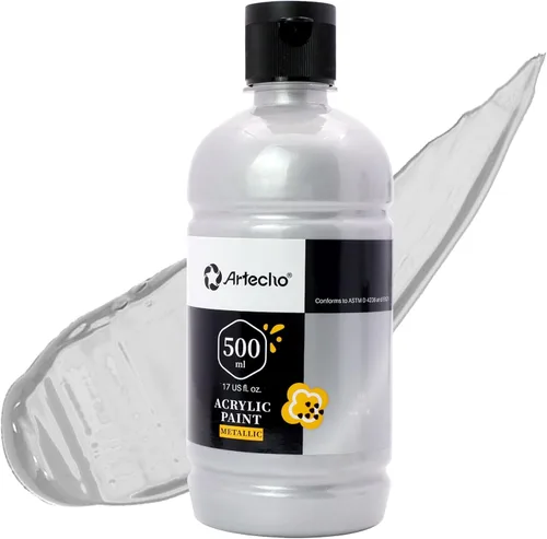 Vista 14 de Artecho Juego de pintura acrílica de 12 colores en envases grandes (500ml/17oz), pintura para manualidades artísticas para suministros de arte