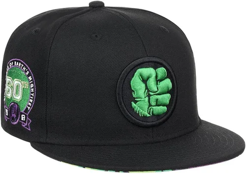 Vista 3 de Marvel 60th Anniversary Comic UV Adjustable Snapback Flat Bill Cap blk