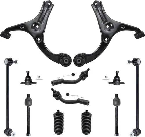Vista 32 de Detroit Axle – 12 brazos de control superiores e inferiores delanteros con rótulas, barras de unión exteriores e interiores con topes, barras
