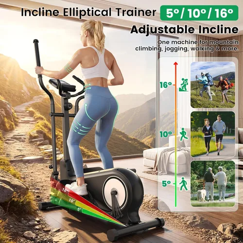 Vista 3 de ANCHEER Elliptical Exercise Machine for Home, 16 Levels, 550 lb Capacity