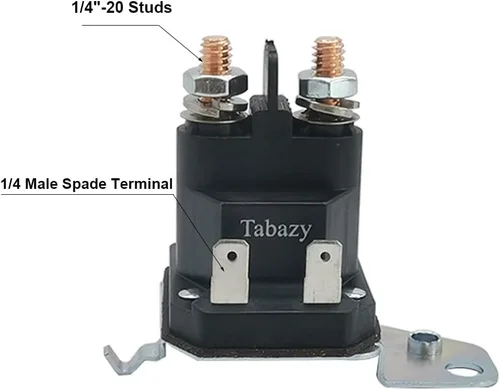 Vista 2 de Solenoide de arranque para tractor de césped compatible con cortacéspedes MTD Cub Cadet Troy-Bilt Yard Man 725-06153A 725-06153