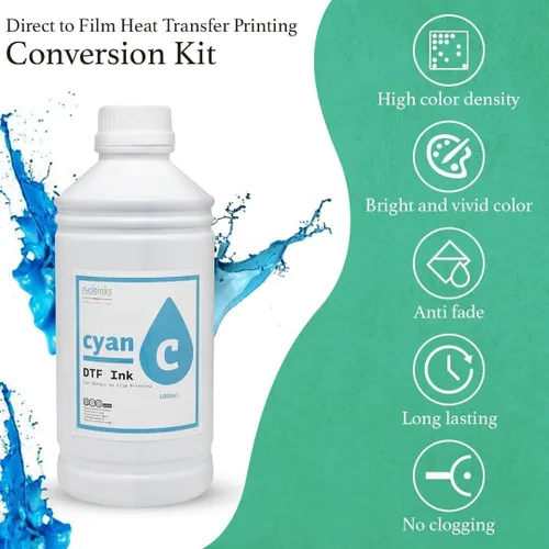 Vista 3 de Premium DTF - Juego de recambio de botellas de tinta de 33.8 fl oz, impresión directa a transferencia de calor, kit de conversión, compatible