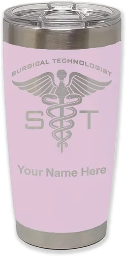 Vista 26 de LaserGram Vaso aislado al vacío de 20 onzas, ST Surgical Technologist, grabado personalizado incluido (gris)