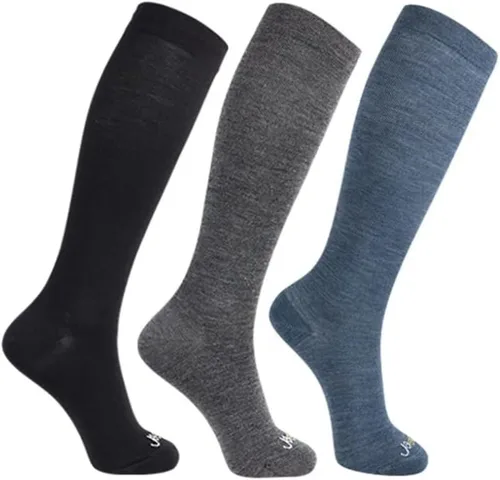 Vista 8 de ja vie Calcetines de compresión graduados de 80% lana merino ultra suaves de 15-20 mmHg para mujeres y hombres