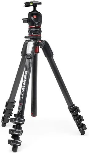 Vista 8 de Manfrotto Kit Trípode de 3 secciones, trípode para cámara con cabezal de 3 vías en aluminio con sistema de liberación rápida de movimiento, kit