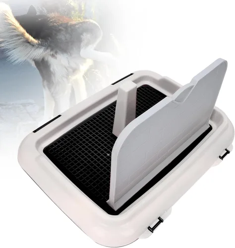 Vista 7 de Bandeja para orinal para perros para interiores, soporte para almohadilla de caniche en miniatura, orinal de plástico antideslizante para perros