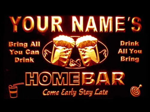 Vista 17 de Letrero luminoso Custom Home Bar Beer de neón; personalizado con nombre Blanco