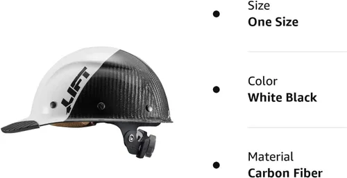 Vista 2 de LIFT Safety DAX Fifty 50 - Gorra de fibra de carbono estilo tapa dura compatible con ANSI, 6 puntos mejorados, suspensión mejorada corona triple