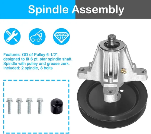 Vista 5 de 918-04822 Conjunto de husillo compatible con cubiertas de 42 pulgadas Cub Cadet/MTD/Troy-Bilt LTX1040 LTX1042 LTX1045 RZT-42, 618-04822, 918-04822B