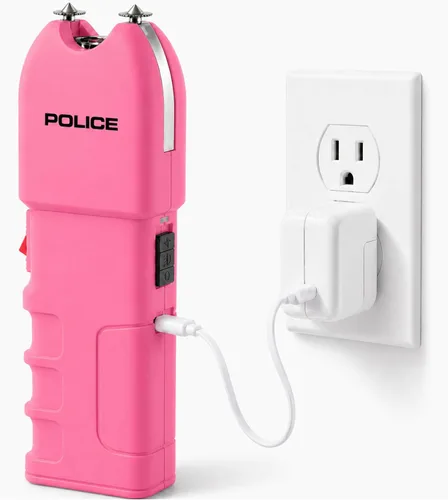 Vista 7 de POLICE Pistola aturdidora para autodefensa 928 - Recargable de alto voltaje con linterna LED, compacta y resistente, seguridad personal