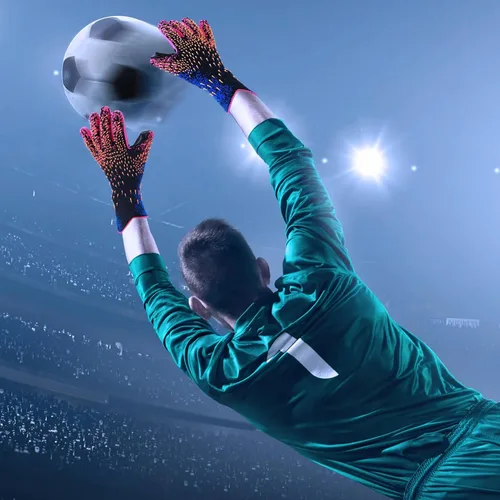 Vista 6 de Keenso Guantes de portero de fútbol, guantes de portero profesionales sin tirantes para jóvenes, guantes de fútbol con agarre con talla 8/9/10