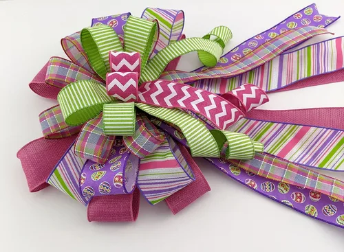 Vista 2 de Purple Fuchsia and Lime Spring Bow